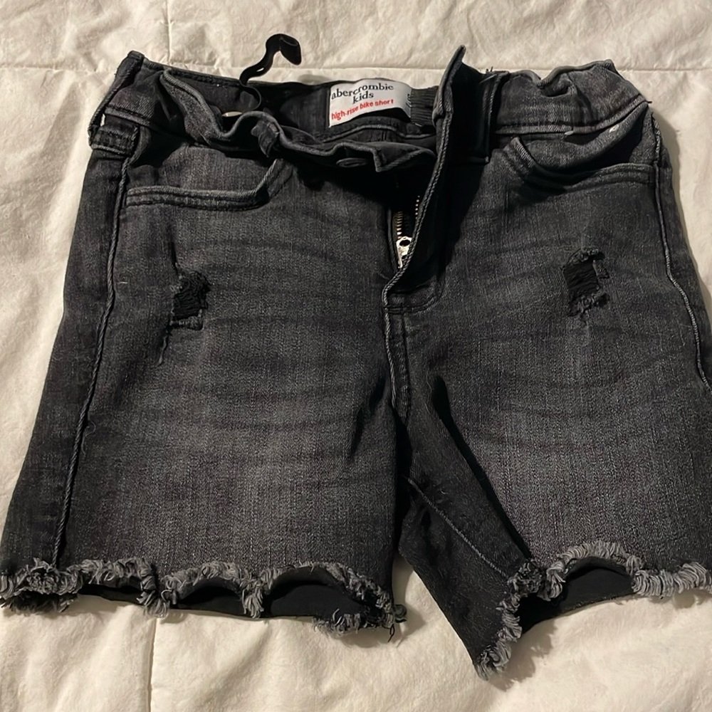 Abercrombie Kids black Jean bike shorts